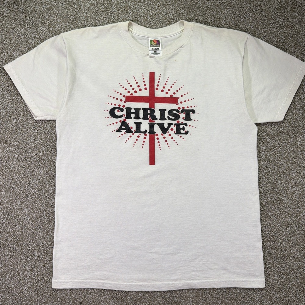 Vintage Christ Alive Jesus Tee Size Large 90s Double Sided